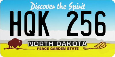 ND license plate HQK256