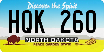 ND license plate HQK260