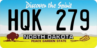 ND license plate HQK279