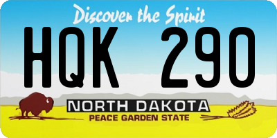 ND license plate HQK290