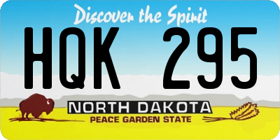 ND license plate HQK295