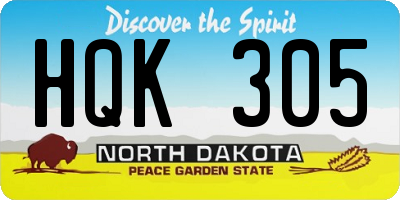 ND license plate HQK305