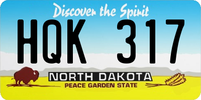 ND license plate HQK317