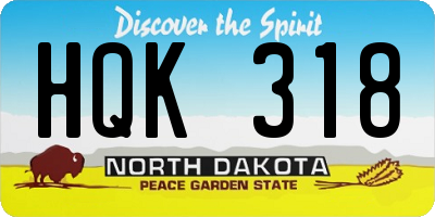 ND license plate HQK318