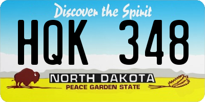 ND license plate HQK348