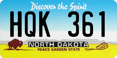 ND license plate HQK361