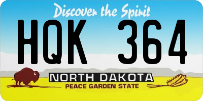 ND license plate HQK364