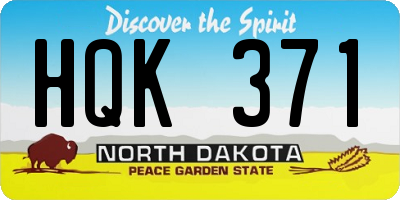 ND license plate HQK371