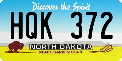 ND license plate HQK372