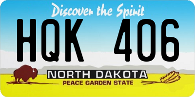 ND license plate HQK406