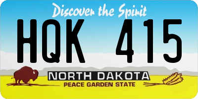 ND license plate HQK415