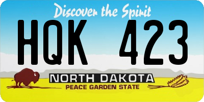 ND license plate HQK423