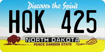 ND license plate HQK425