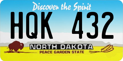 ND license plate HQK432
