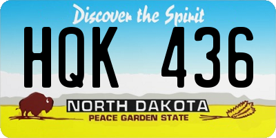 ND license plate HQK436