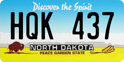 ND license plate HQK437