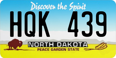 ND license plate HQK439