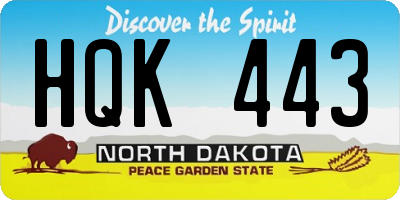 ND license plate HQK443