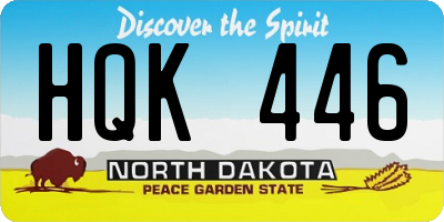 ND license plate HQK446