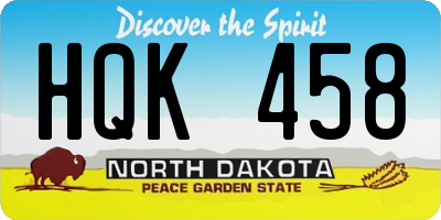 ND license plate HQK458