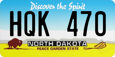 ND license plate HQK470