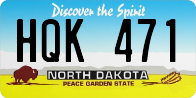 ND license plate HQK471