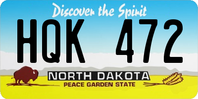 ND license plate HQK472