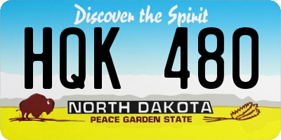 ND license plate HQK480
