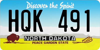 ND license plate HQK491
