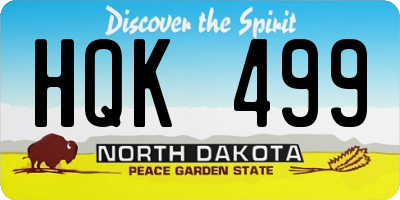 ND license plate HQK499