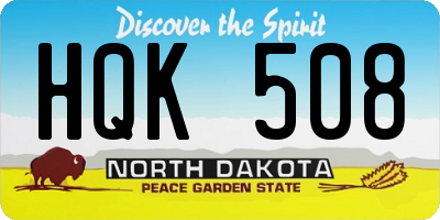 ND license plate HQK508