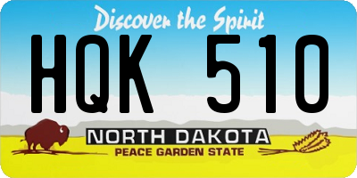 ND license plate HQK510