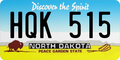 ND license plate HQK515