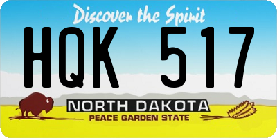 ND license plate HQK517