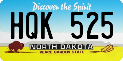 ND license plate HQK525