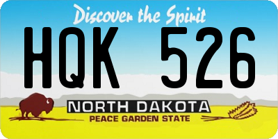 ND license plate HQK526