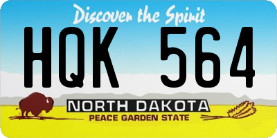 ND license plate HQK564