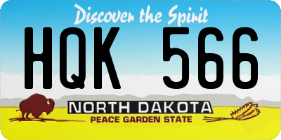 ND license plate HQK566