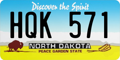 ND license plate HQK571