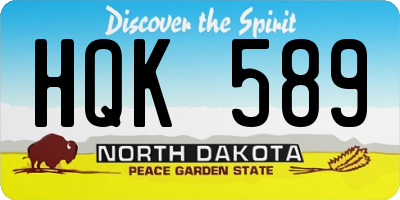 ND license plate HQK589
