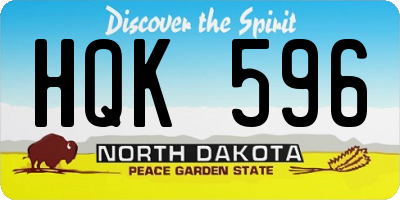 ND license plate HQK596