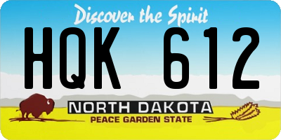 ND license plate HQK612