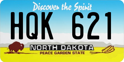ND license plate HQK621