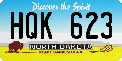 ND license plate HQK623