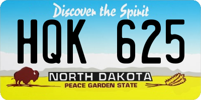 ND license plate HQK625