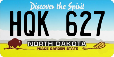 ND license plate HQK627