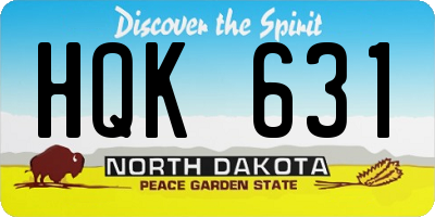 ND license plate HQK631