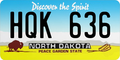 ND license plate HQK636