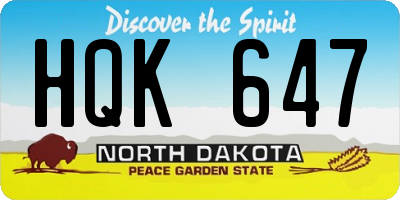 ND license plate HQK647