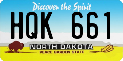 ND license plate HQK661
